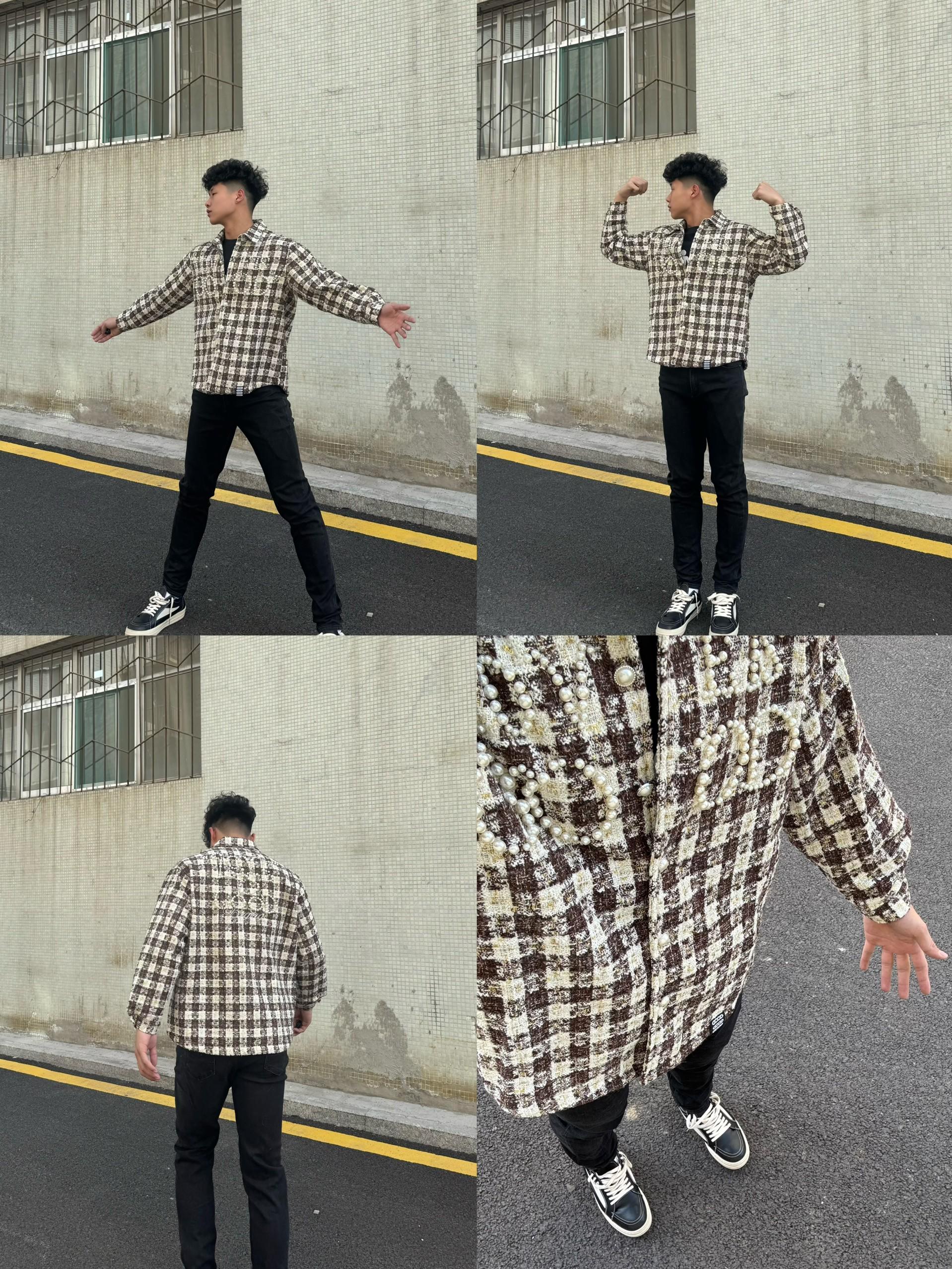 男生春夏过渡外套|这件珍珠格纹直接封神✨